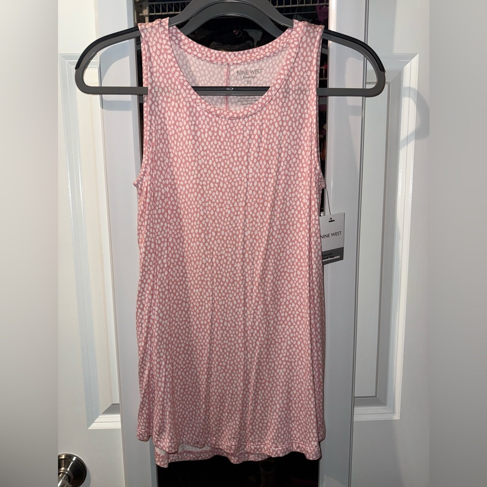 NWT Nine West Pink polka dot Patterned Tank Top